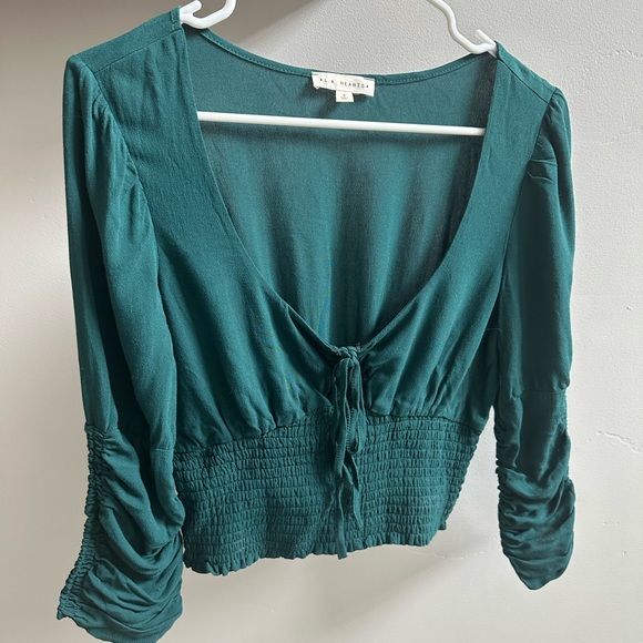 LA Hearts from Pacsun cropped top • emerald green • worn 5-10 times - Picture 2 of 5